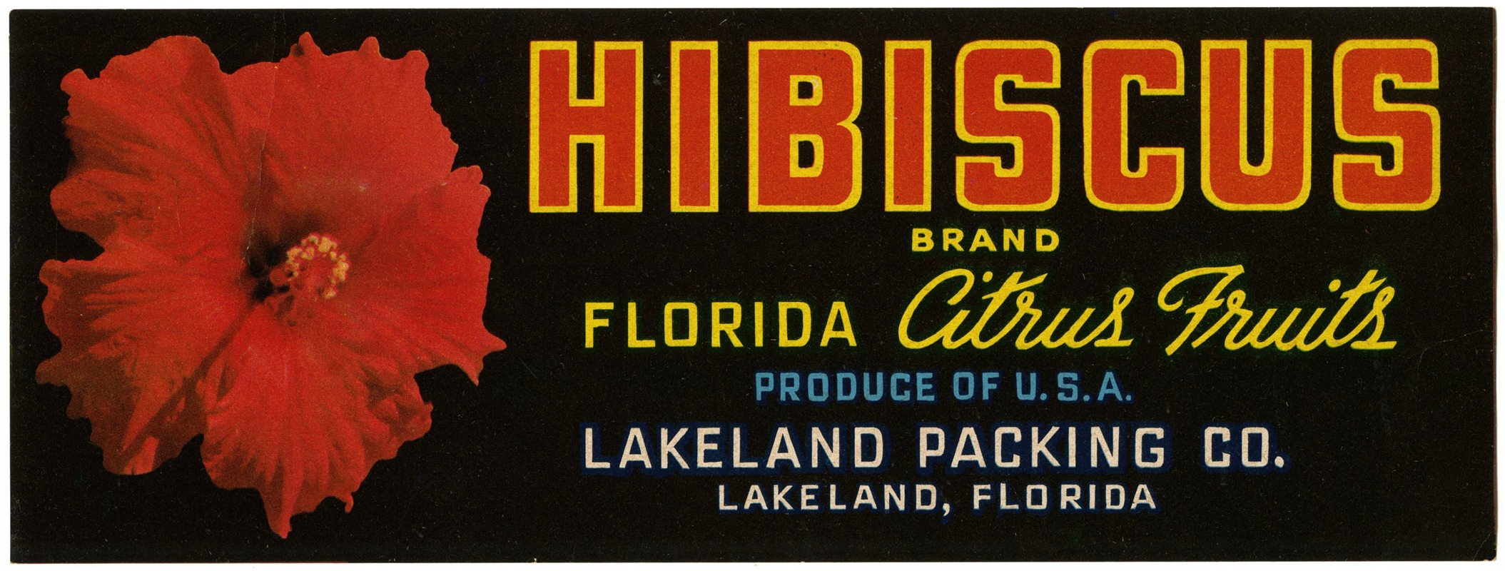 Anonymous - Hibiscus Brand Florida Citrus Fruit Label