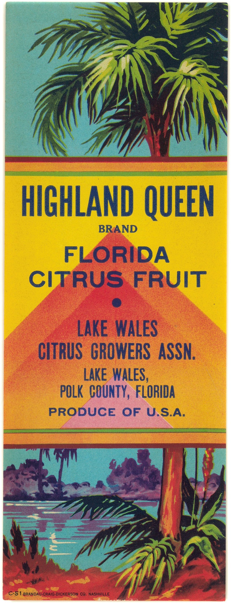 Anonymous - Highland Queen Brand Florida Citrus Fruit Label