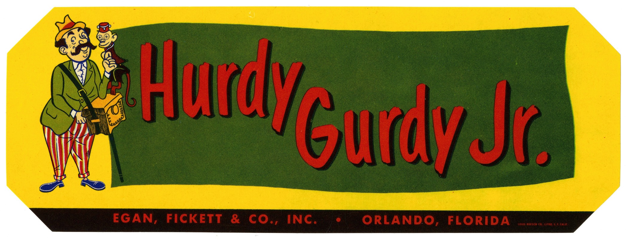 Anonymous - Hurdy Gurdy Jr. Produce Label
