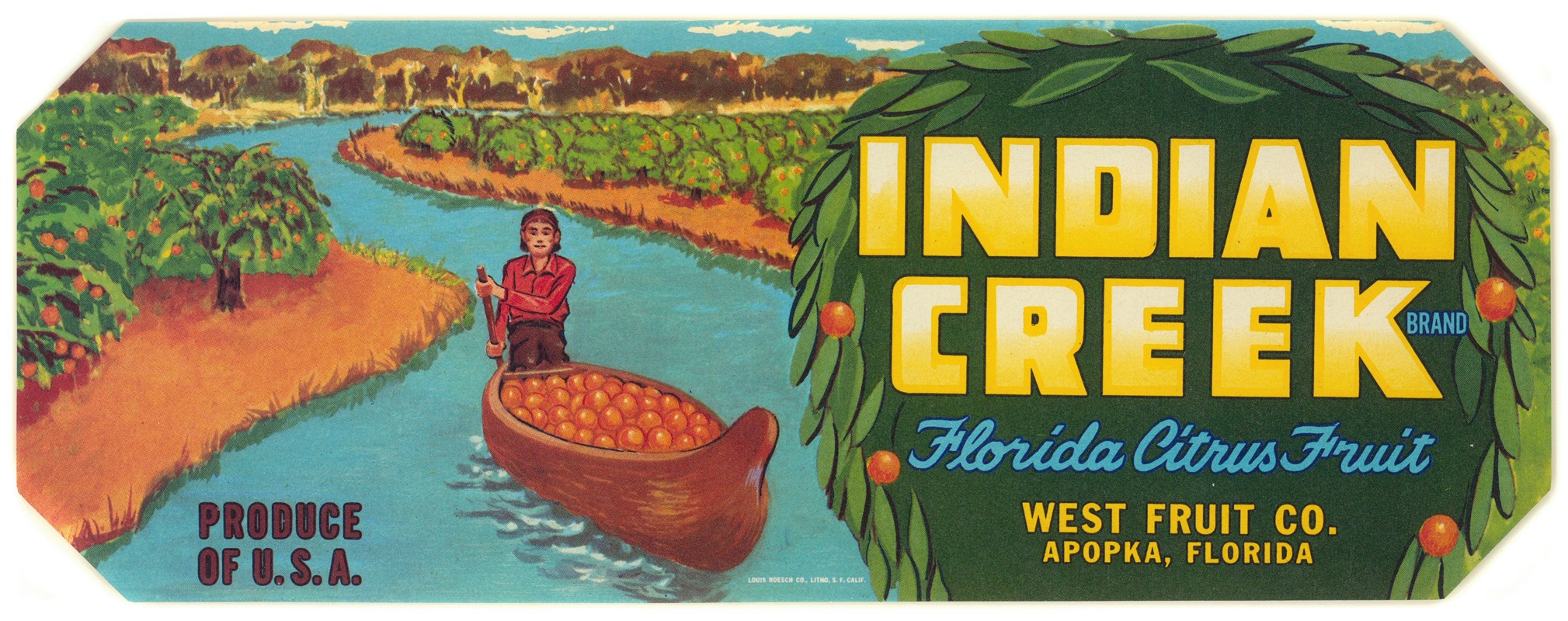 Anonymous - Indian Creek Brand Florida Citrus Fruit Label