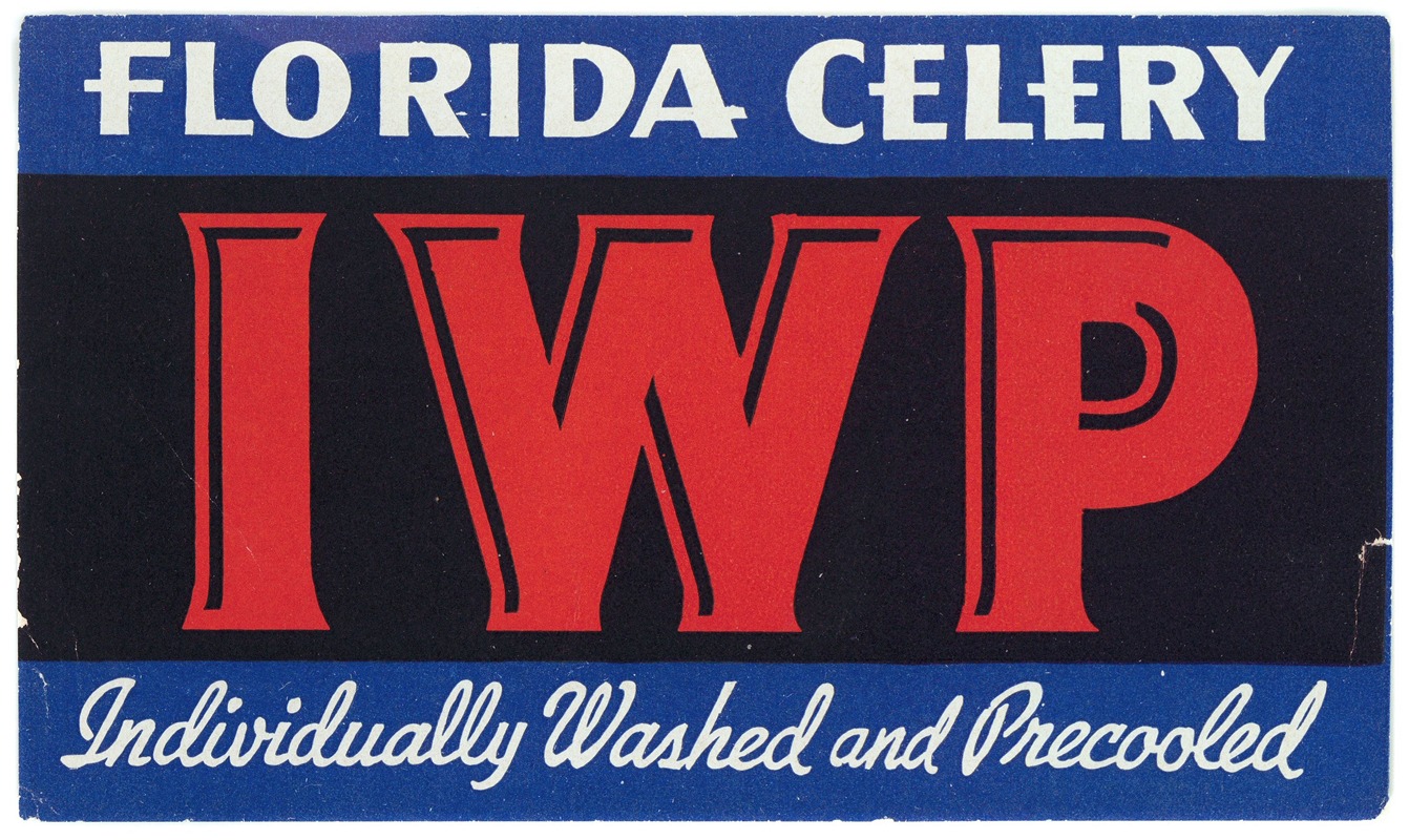 Anonymous - Individually Washed and Precooled Florida Celery Label