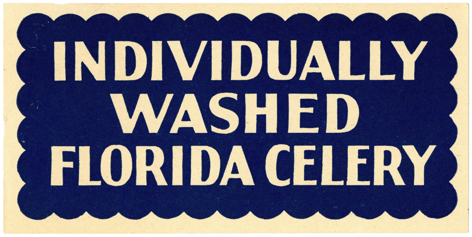 Anonymous - Individually Washed Florida Celery Label