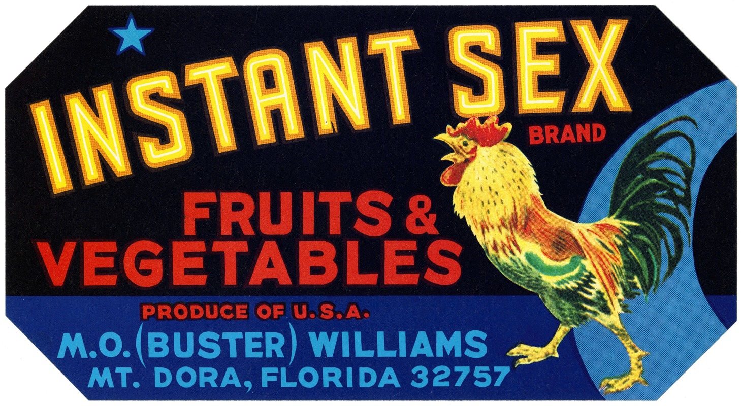 Anonymous - Instant Sex Brand Fruits and Vegetables Label