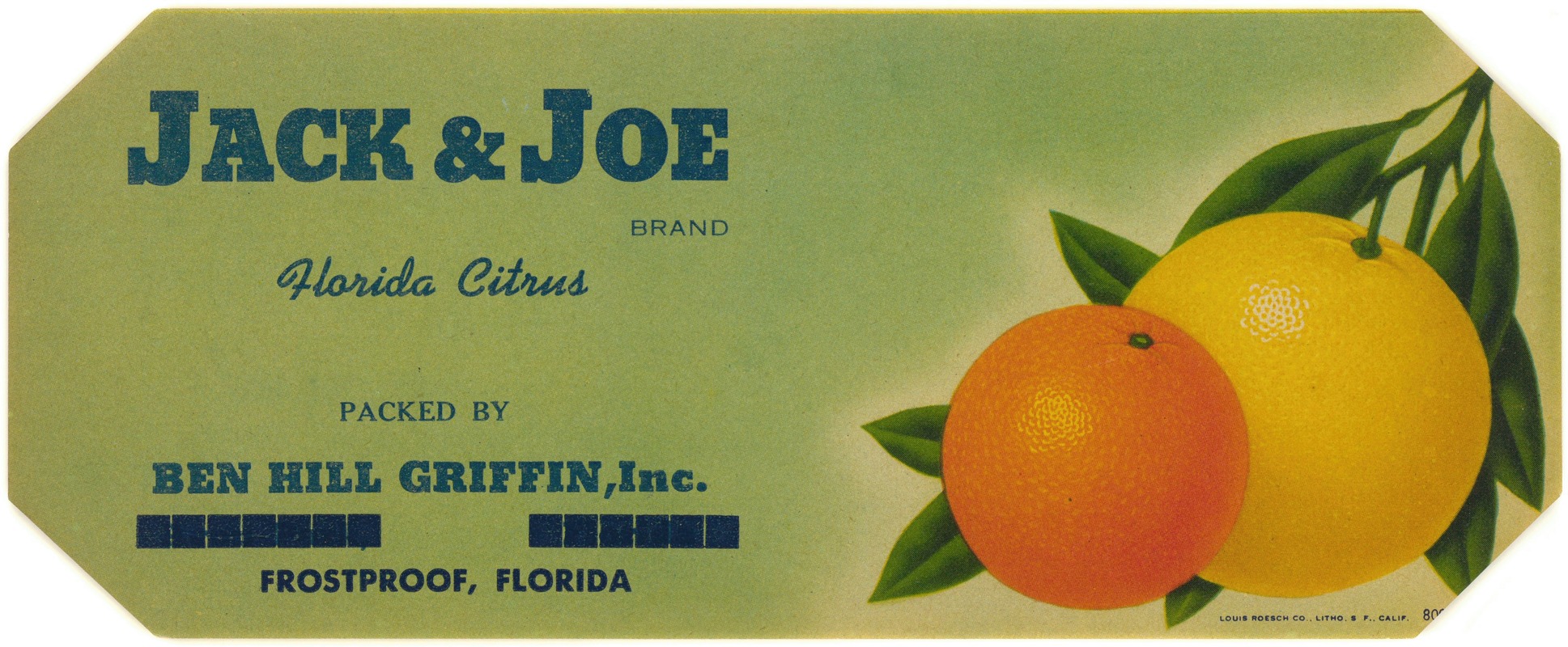 Anonymous - Jack and Joe Brand Florida Citrus Label
