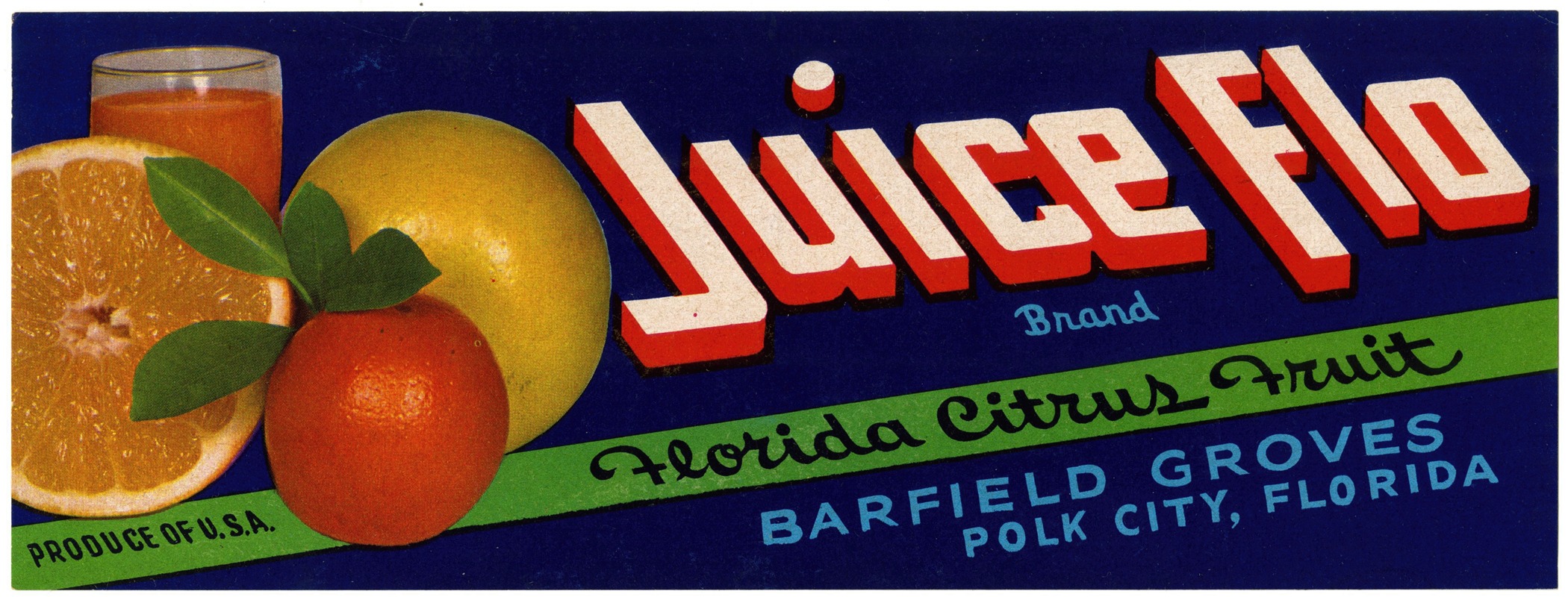 Anonymous - Juice Flo Brand Florida Citrus Fruit Label
