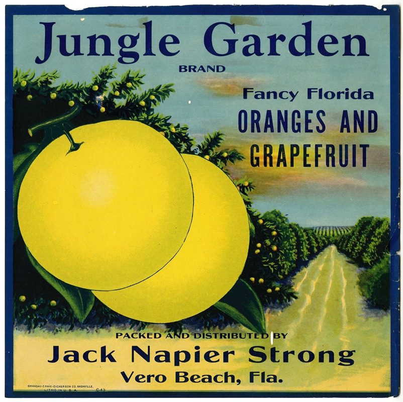 Anonymous - Jungle Garden Brand Citrus Label