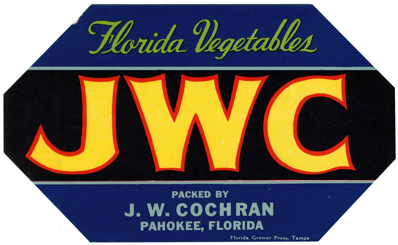 Anonymous - JWC Florida Vegetables Label