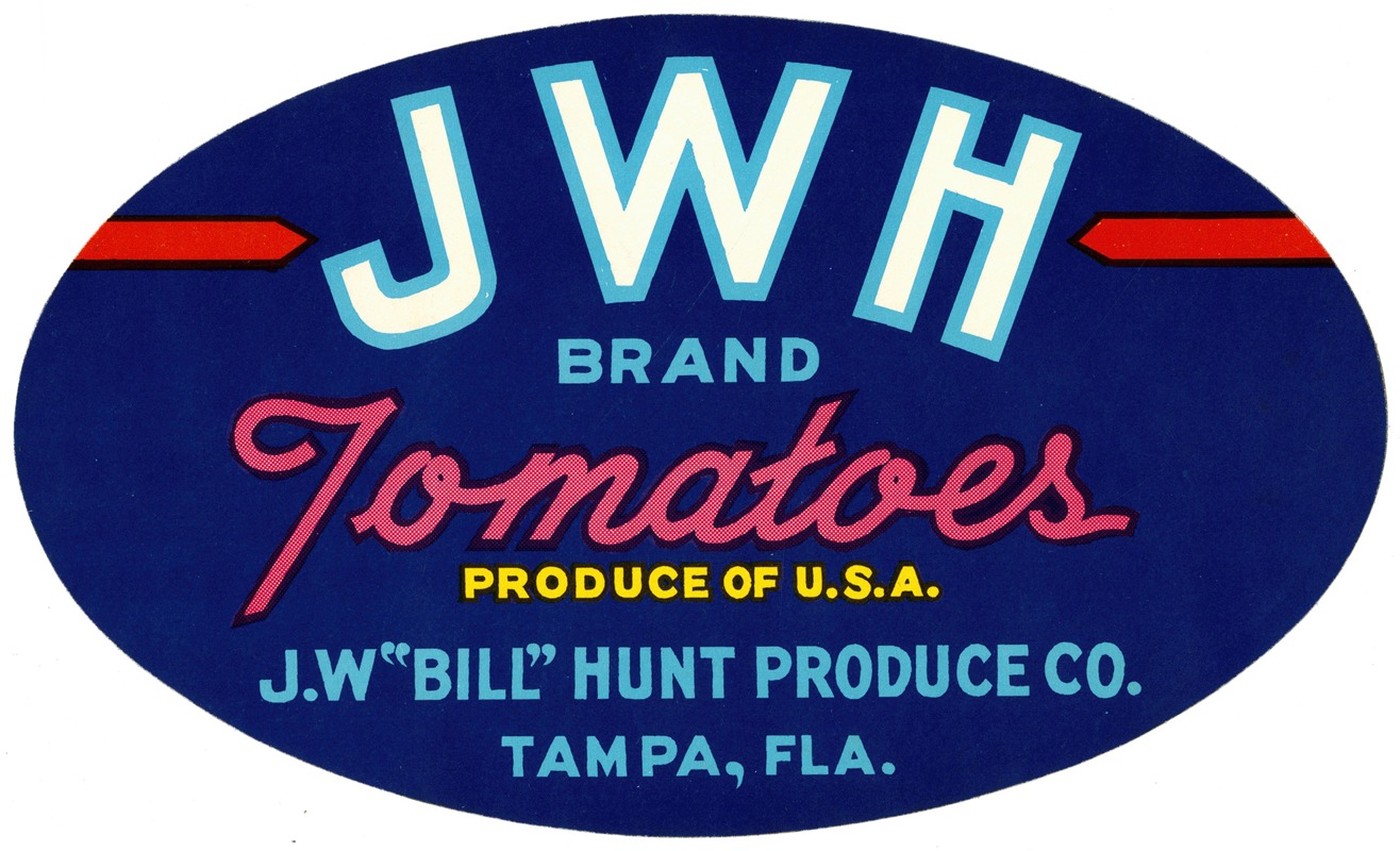 Anonymous - JWH Brand Tomatoes Label