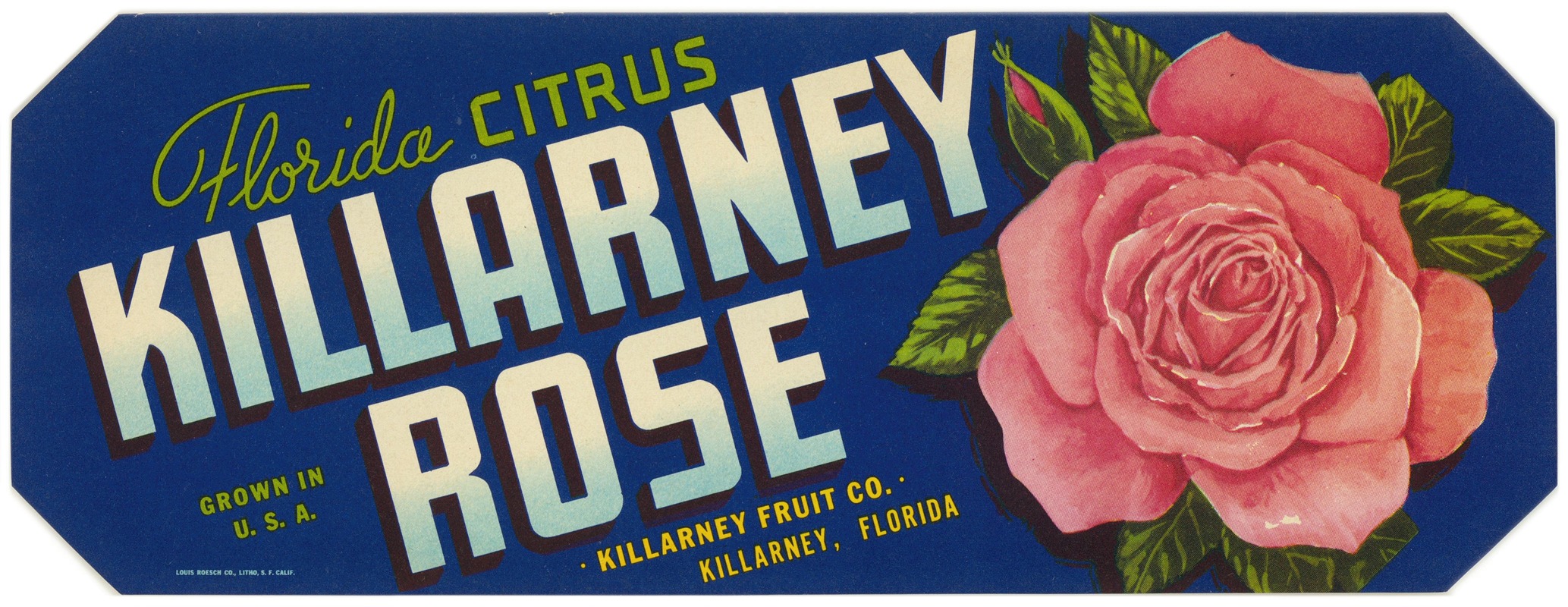 Anonymous - Killarney Rose Florida Citrus Label
