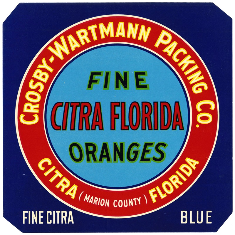 Anonymous - Label for Fine Citra Oranges – Blue