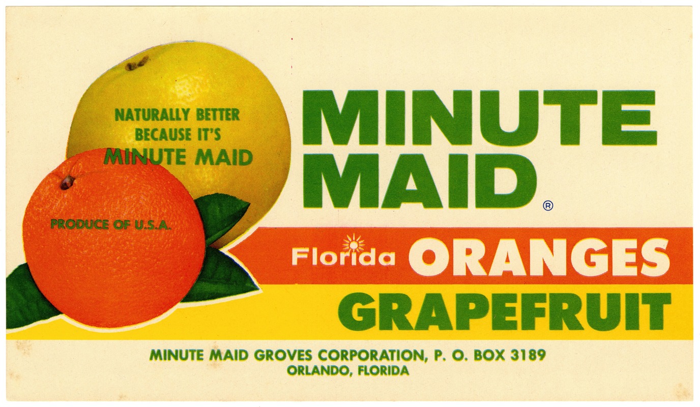 Anonymous - Minute Maid Florida Oranges and Grapefruit Label