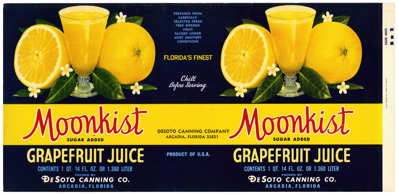 Anonymous - Moonkist Grapefruit Juice Can Label