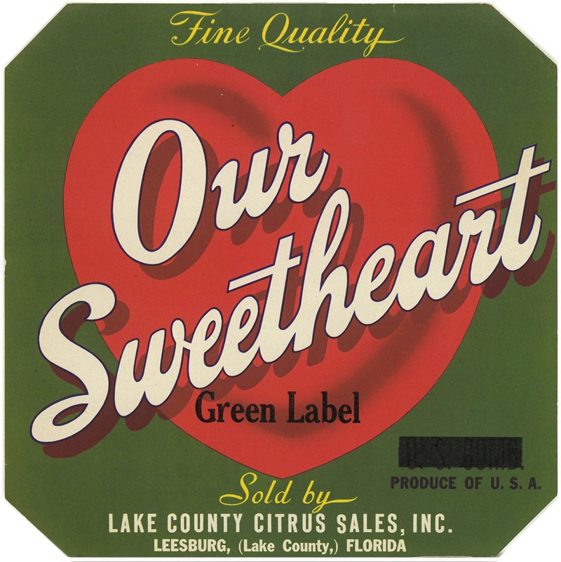 Anonymous - Our Sweetheart – Green Label Citrus Label