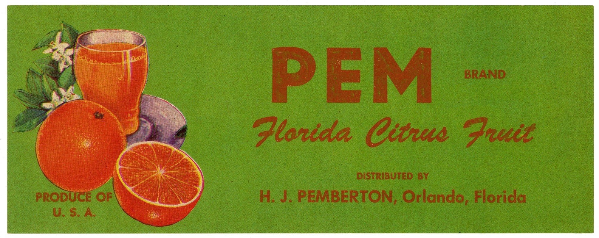 Anonymous - Pem Brand Florida Citrus Fruit Label