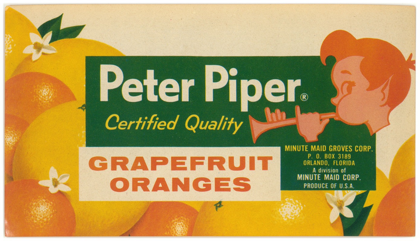 Anonymous - Peter Piper Grapefruit and Oranges Label