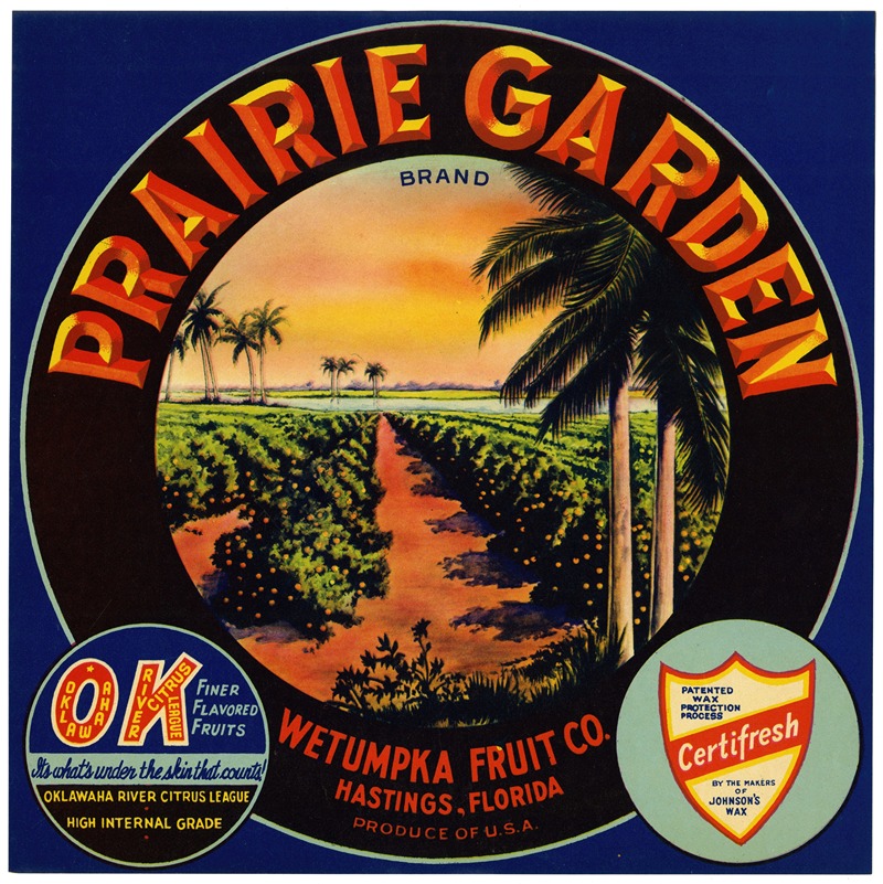 Anonymous - Prairie Garden Brand Citrus Label