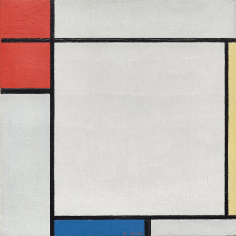 Composition with Red, Yellow, and Blue by Piet Mondrian - Artvee