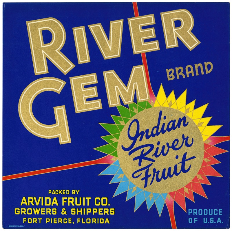 Anonymous - River Gem Brand Citrus Label