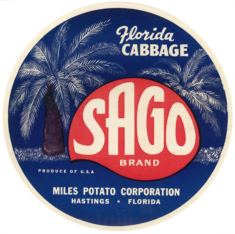 Anonymous - Sago Brand Florida Cabbage Label
