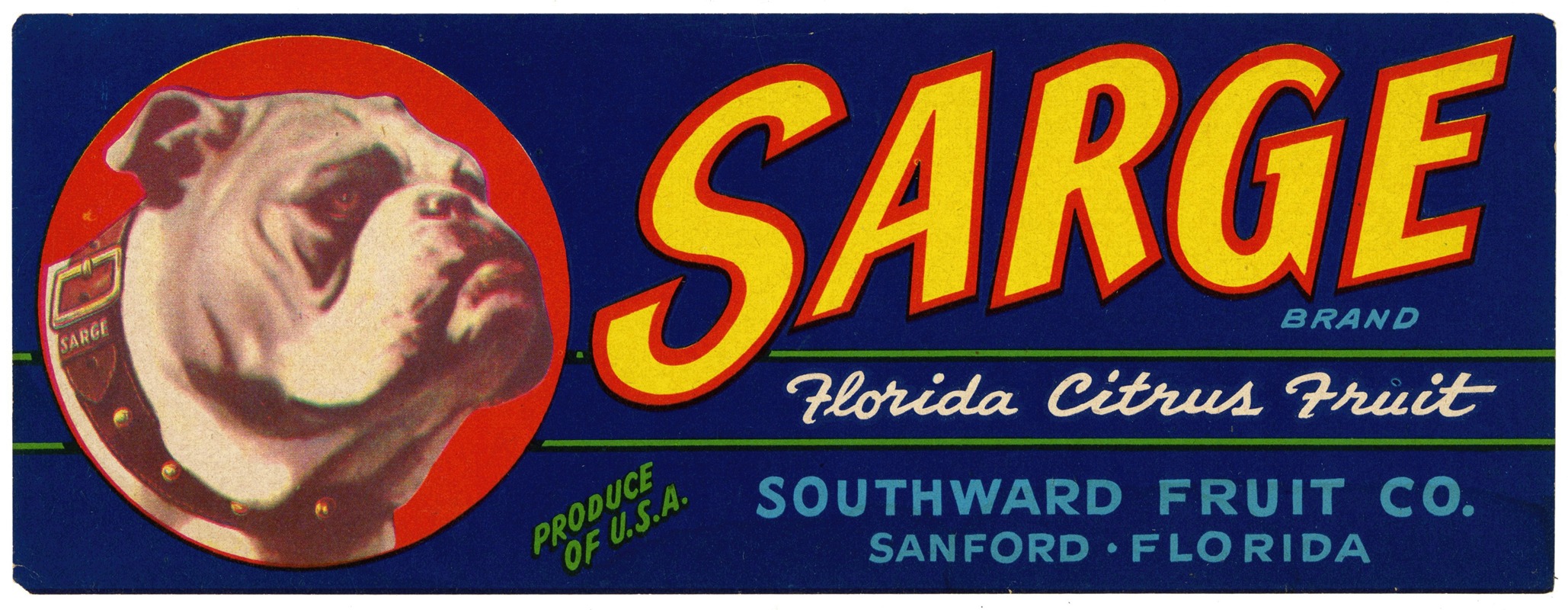 Anonymous - Sarge Brand Florida Citrus Fruit Label
