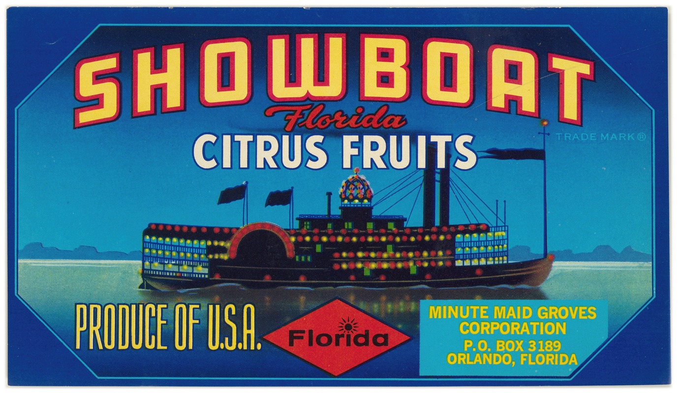 Anonymous - Showboat Florida Citrus Fruit Label