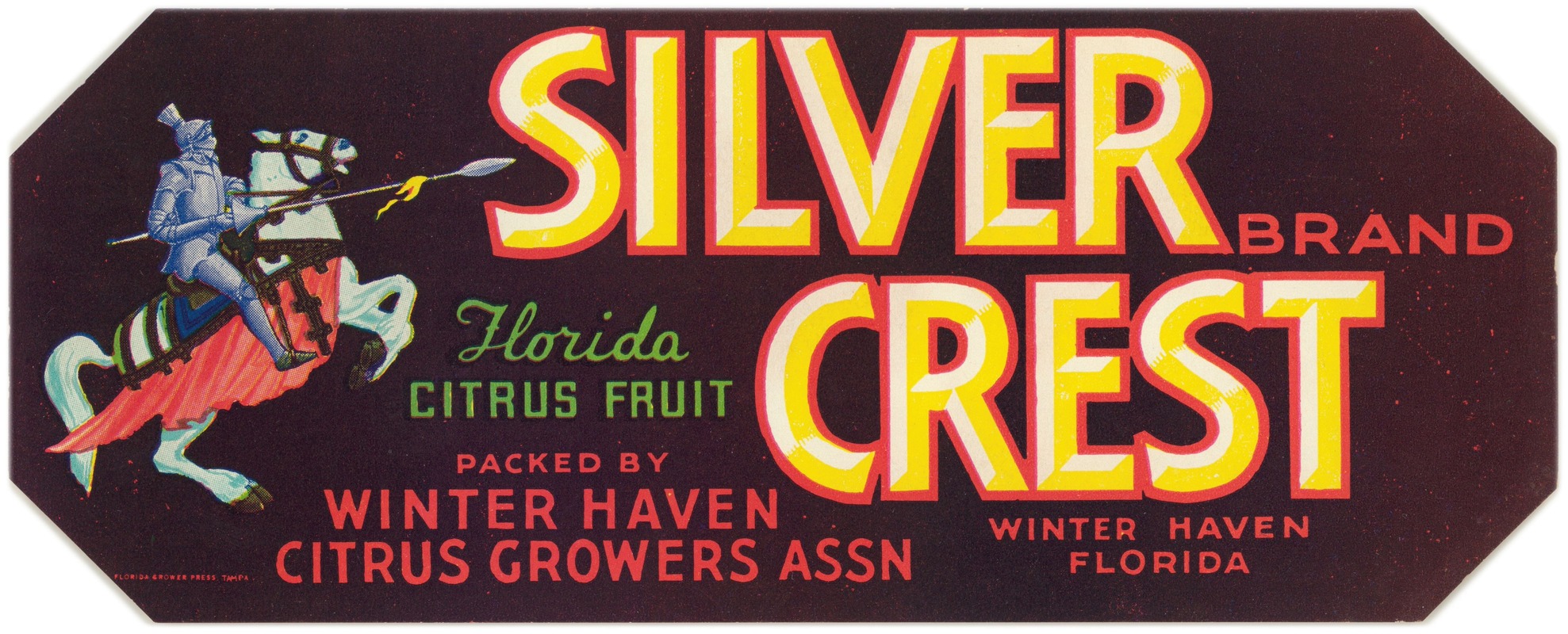 Anonymous - Silver Crest Brand Florida Citrus Fruit Label
