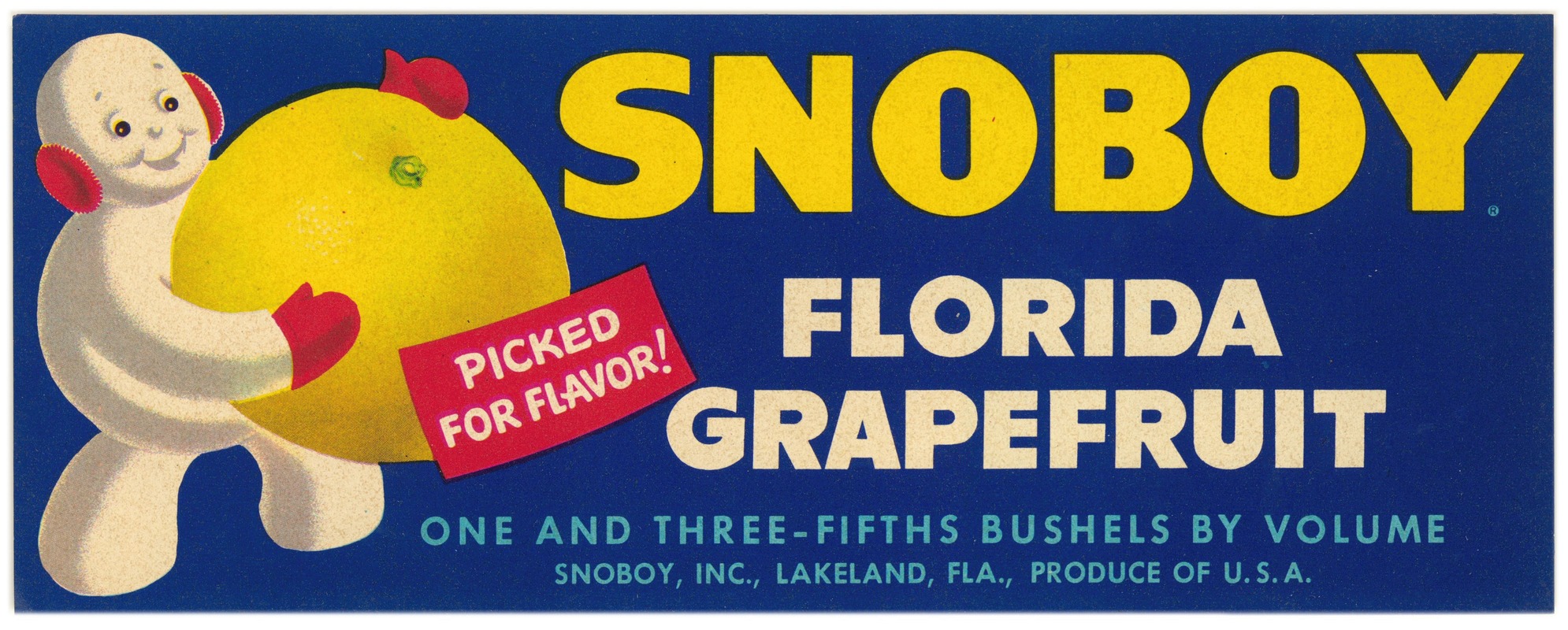 Anonymous - SnoBoy Florida Grapefruit Label