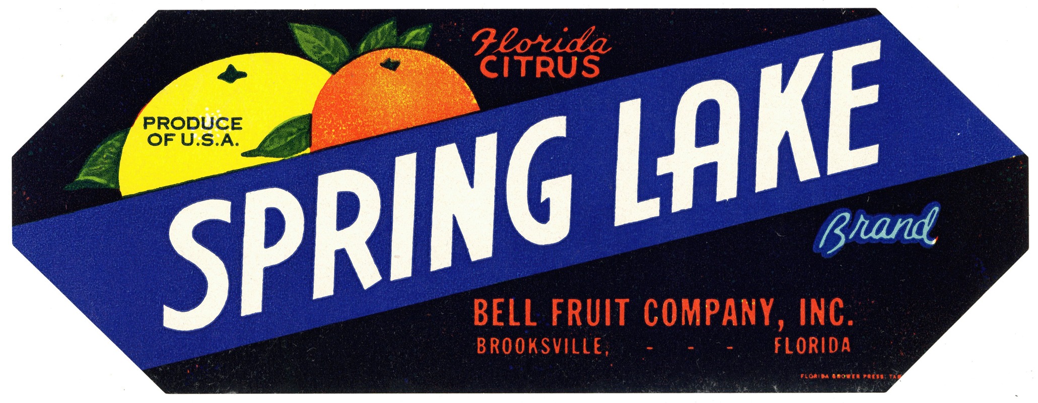 Anonymous - Spring Lake Brand Florida Citrus Label