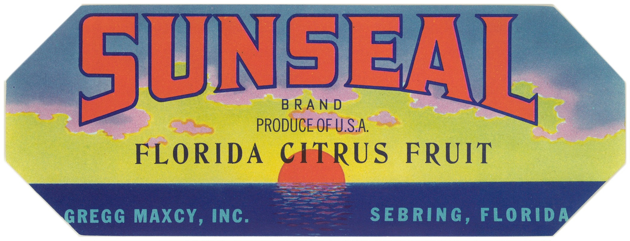 Anonymous - Sunseal Brand Florida Citrus Fruit Label