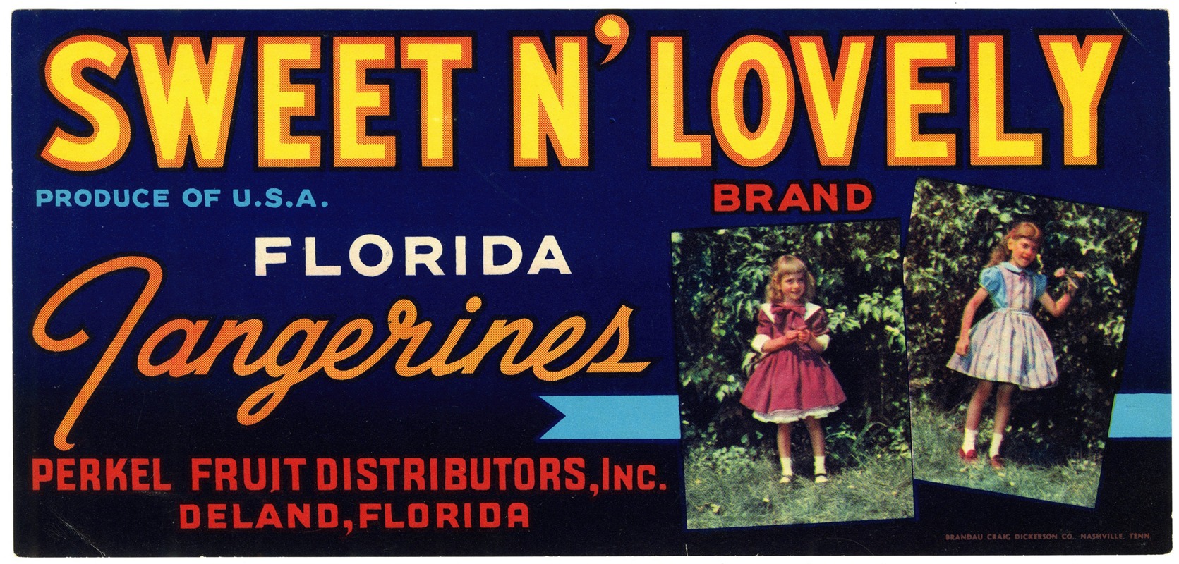 Anonymous - Sweet N’ Lovely Brand Florida Tangerines Label