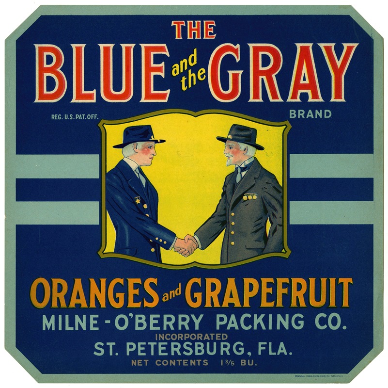 Anonymous - The Blue and the Gray Brand Citrus Label