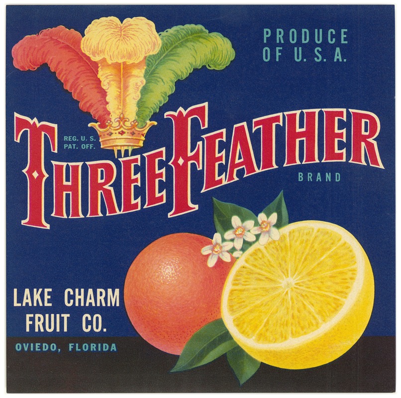 Anonymous - Three Feather Brand Citrus Label