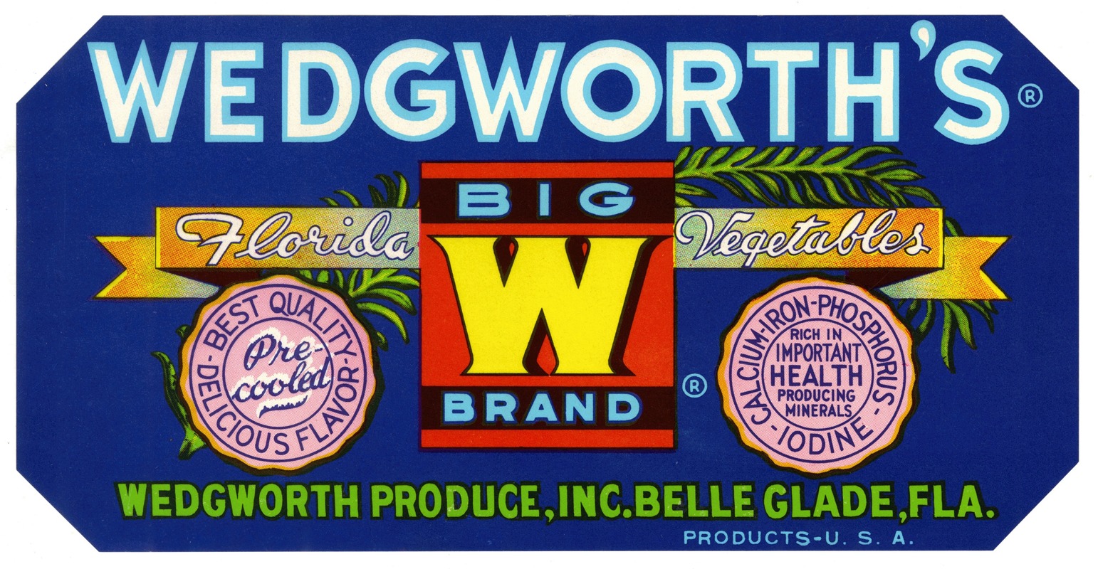 Anonymous - Wedgworth’s Big W Brand Florida Vegetables Label