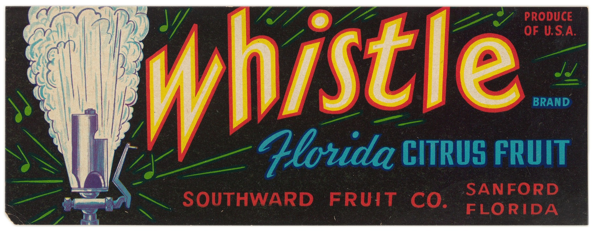 Anonymous - Whistle Brand Florida Citrus Fruit Label