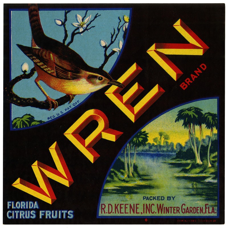 Anonymous - Wren Brand Florida Citrus Fruit Label