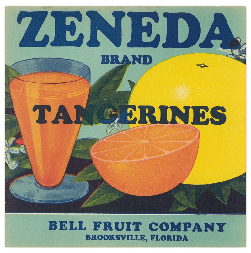 Anonymous - Zeneda Brand Tangerines Label