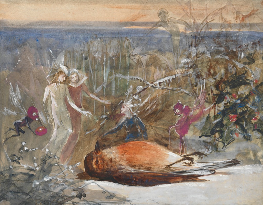 John Anster Fitzgerald - ‘Who killed cock robin’ – a study