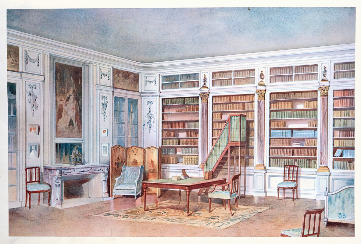 Georges Rémon - Bibliothéque Louis XVI ( d’aprés un château des environs d’Alençon)….