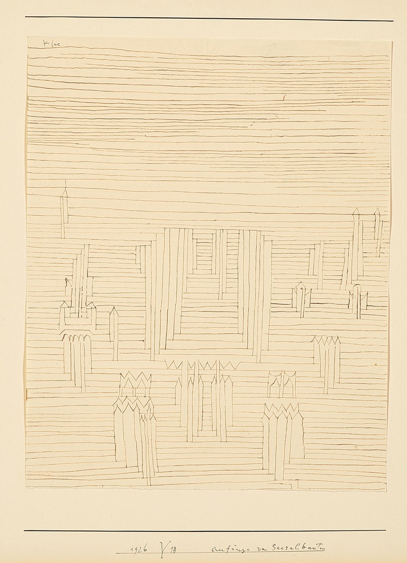 Paul Klee - Anfänge von Sakralbauten (Beginnings of sacred buildings)