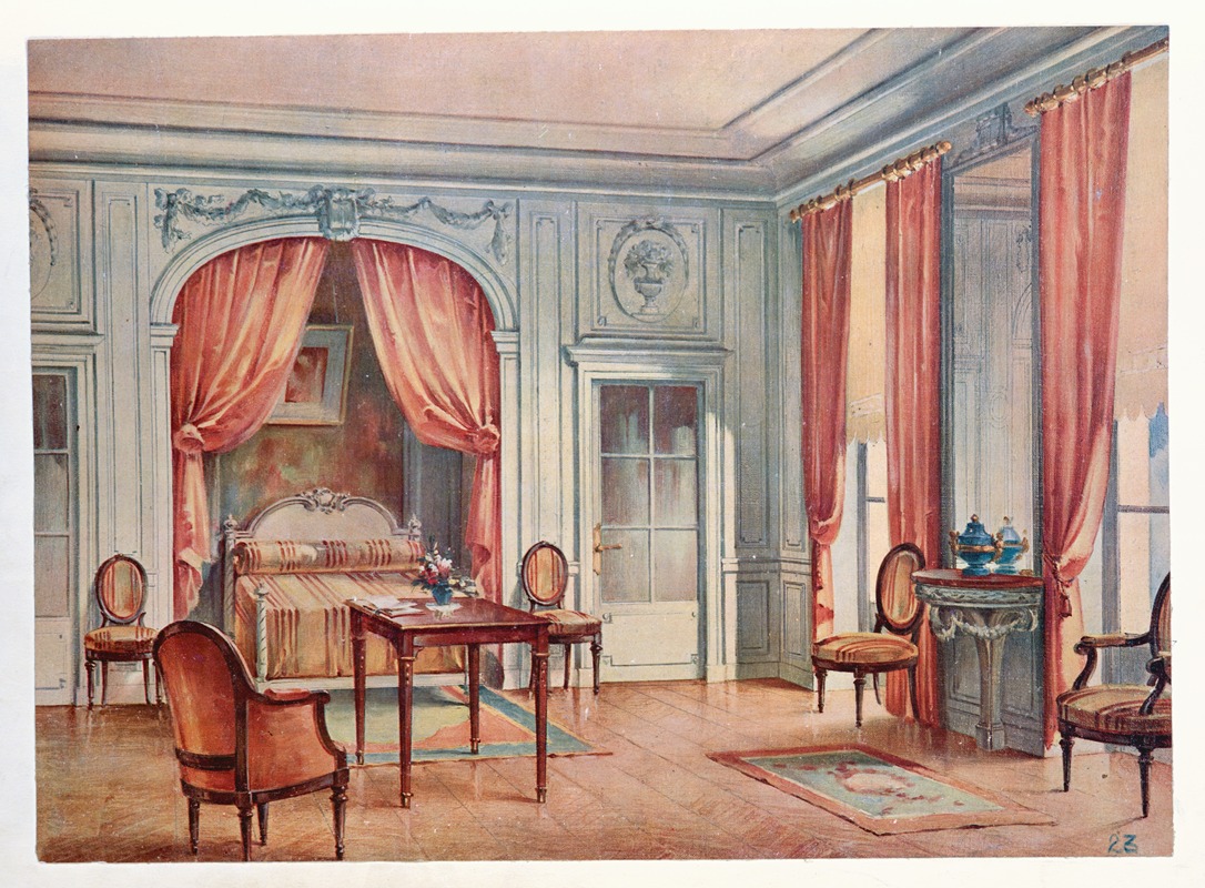 Georges Rémon - Chambre a coucher, inspirée d’une gravure de Gravelot….