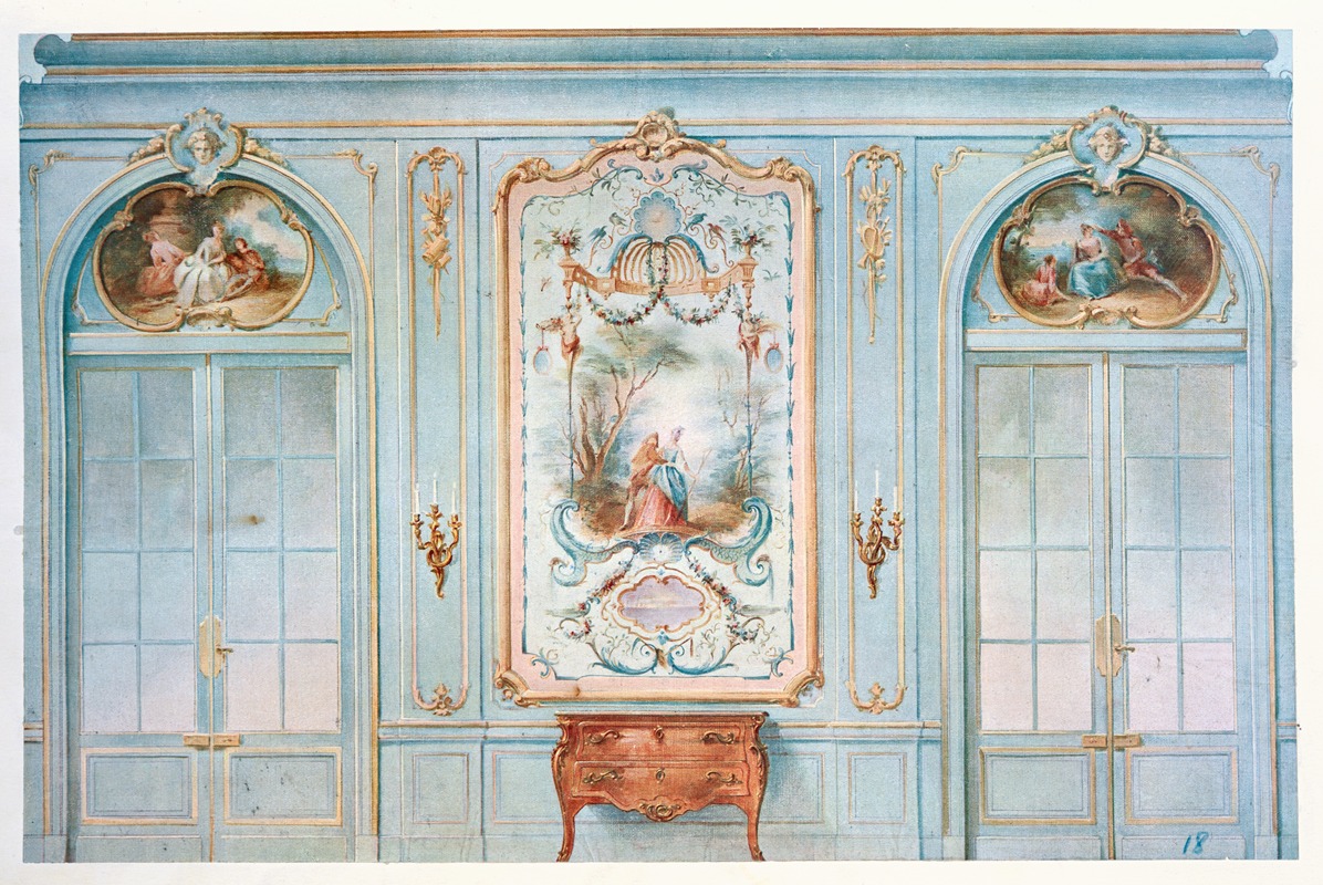 Georges Rémon - Grand salon Louis XV. Face de portes offrant des peintures….