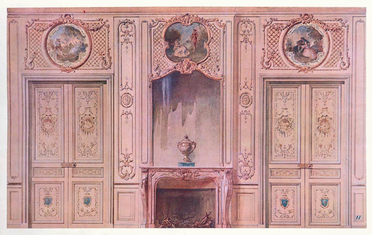 Georges Rémon - Salon peint style régence, vue géométrale.