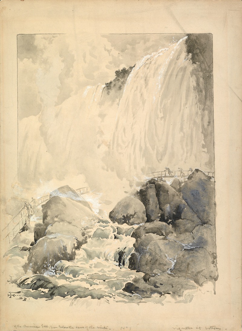 Harry Fenn - View of the American Falls, from below the Cave of the Winds 