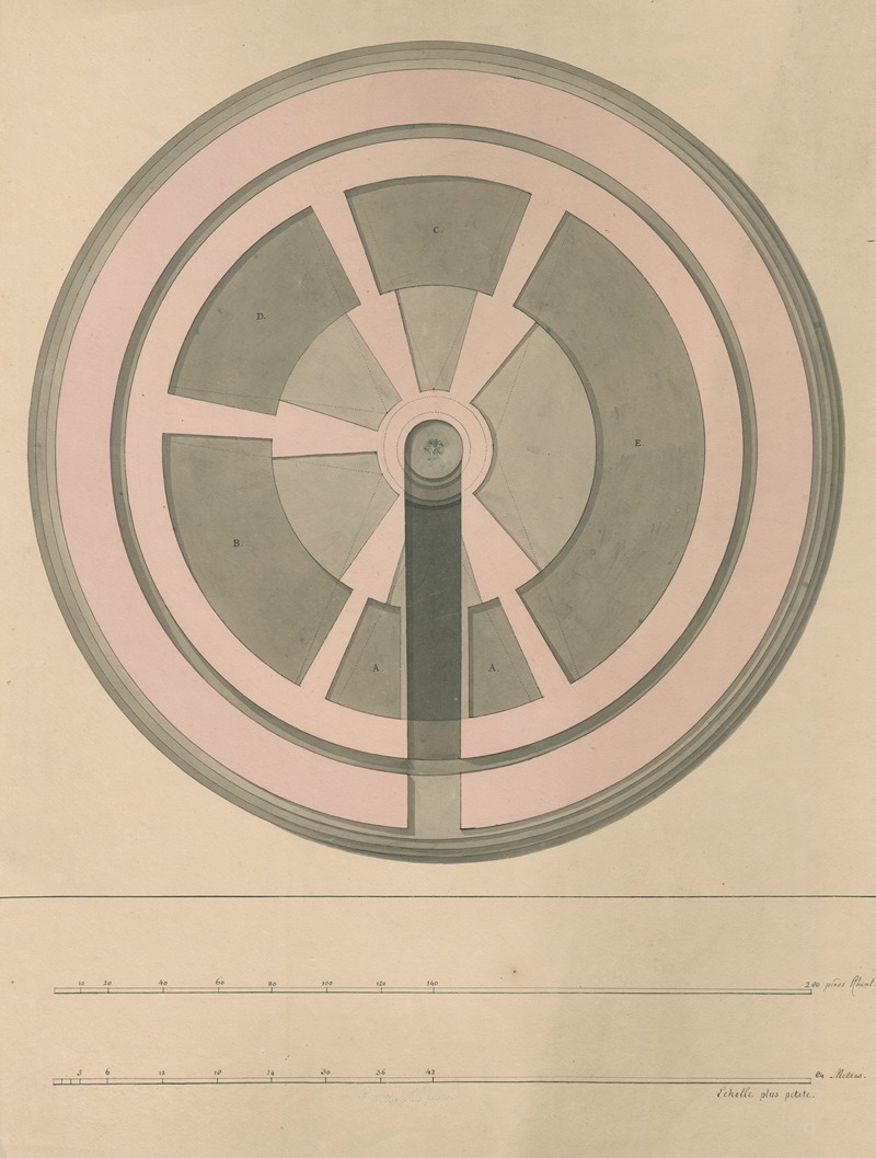 David Humbert de Superville - Plan of a round building, the Pinacotheca for Schematic Painting