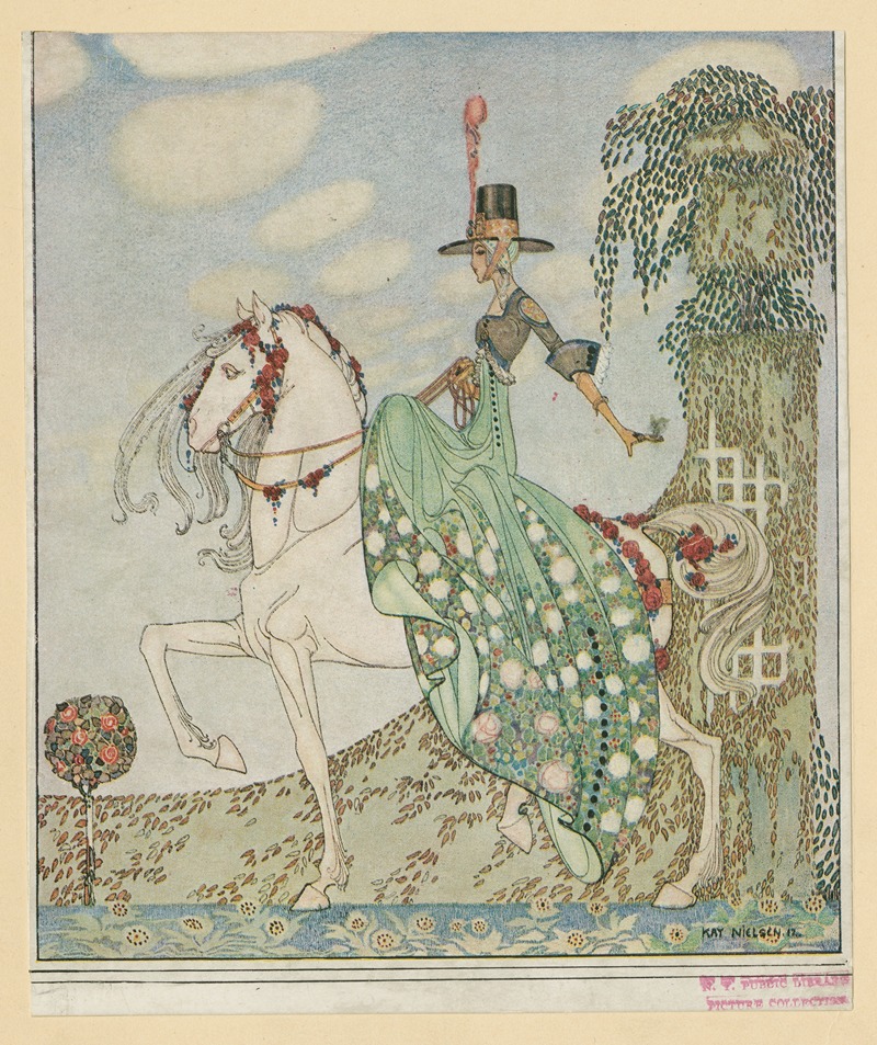 Kay Rasmus Nielsen - Princess Minon-Minette rides out into the world to find Prince Souci.