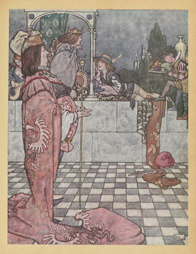 William Heath Robinson - He did not come to woo her, he said, he had only come to hear the wisdom of the princess