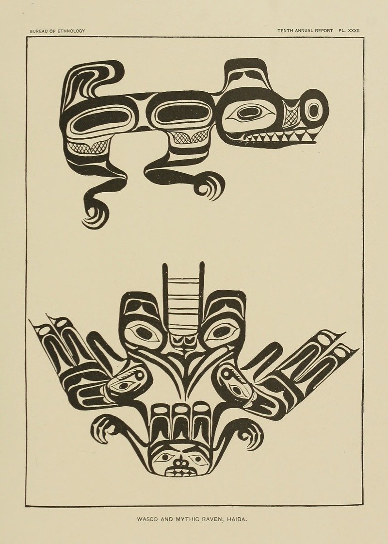 Wasco and Mythic Raven, Haida by Garrick Mallery - Artvee