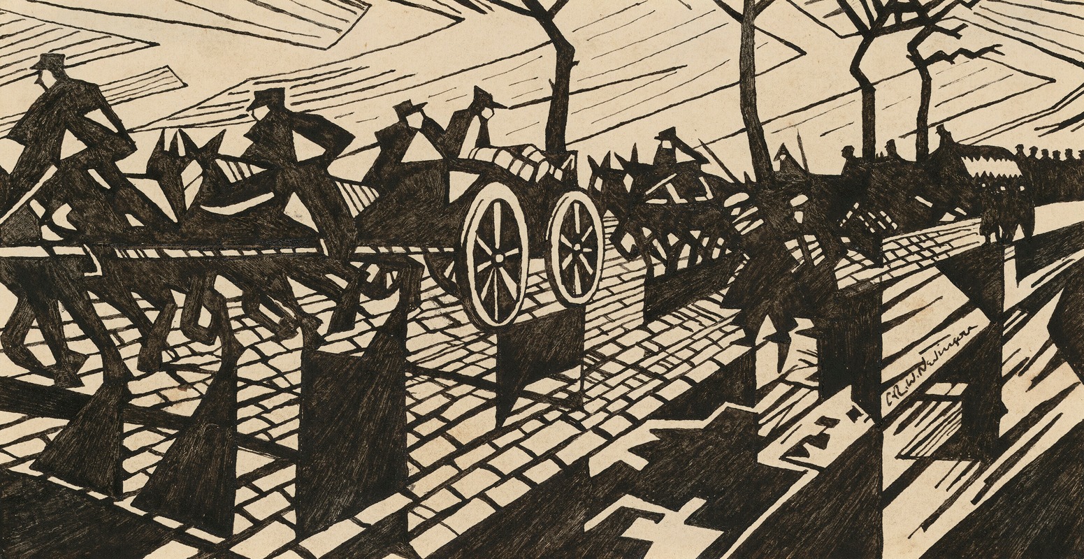 Christopher R. W. Nevinson - On the Road to Ypres