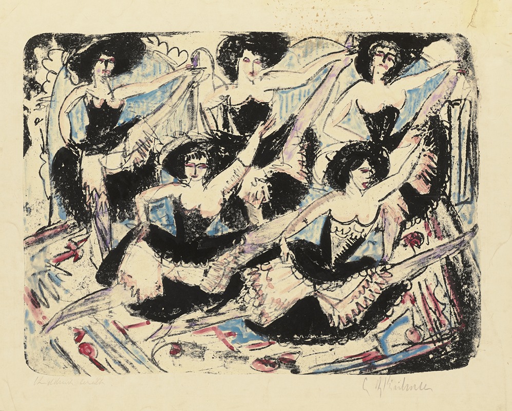 Ernst Ludwig Kirchner - Fünf Tänzerinnen in Parade. – Fünf Spagattänzerinnen