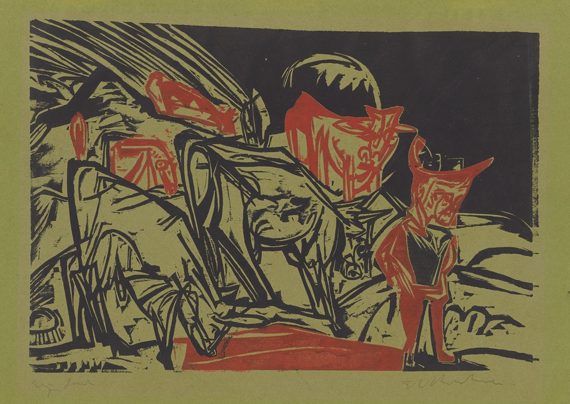 Ernst Ludwig Kirchner - Kuhherde mit einem Hirten